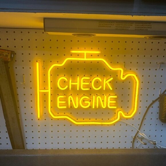NEW Check Engine Light Neon Signs for Wall Decor, LED Garage Neon Signs Wall Art - Picture 2 of 9